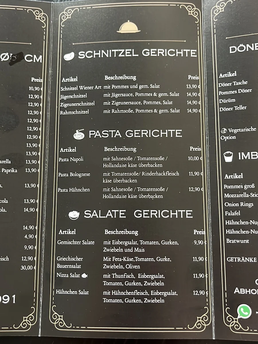 Speisekarte, Dönerhaus Winterberg