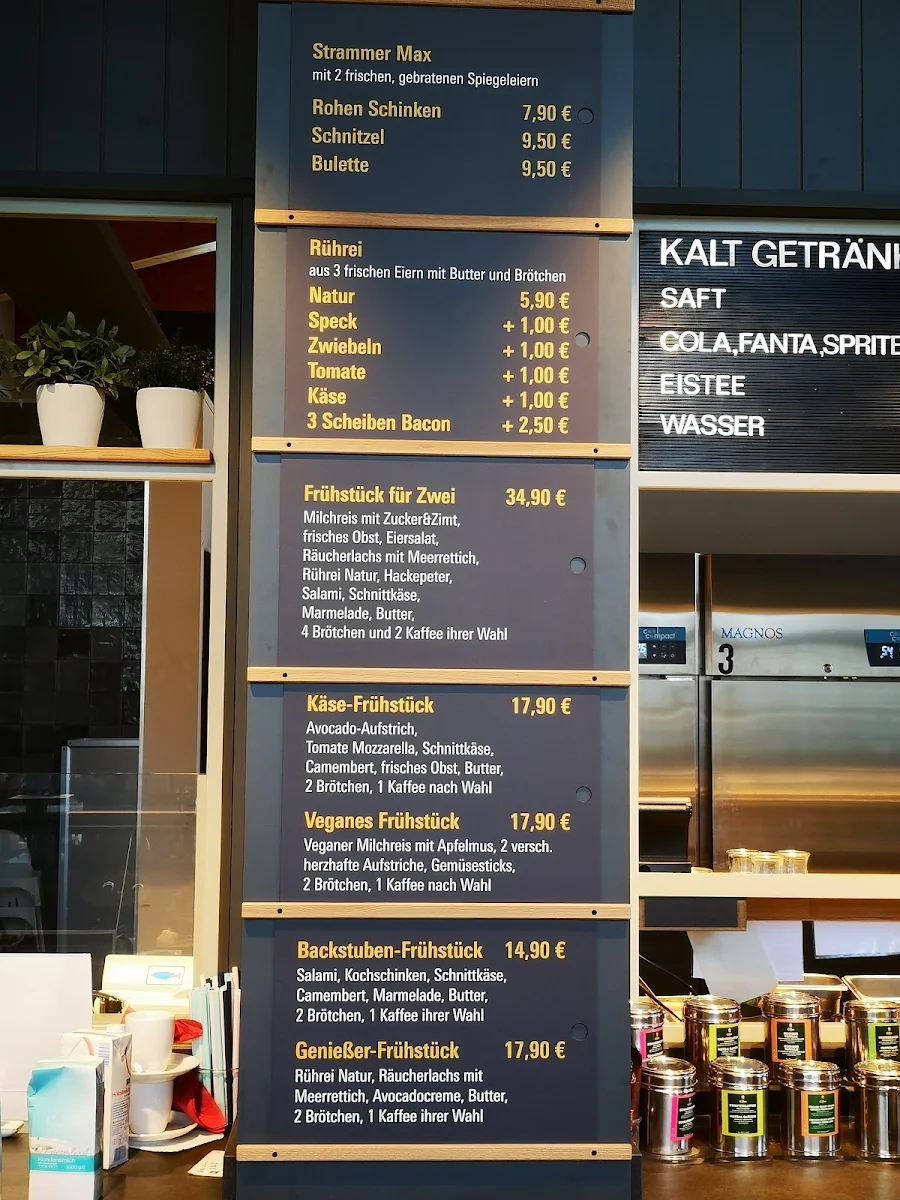 Speisekarte, Grünlers Backstube