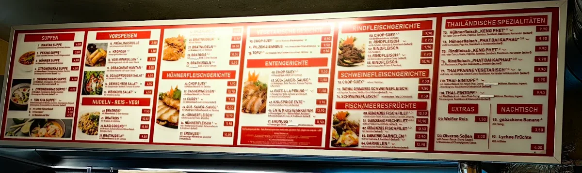 Speisekarte, Lu's China Grill Imbiss