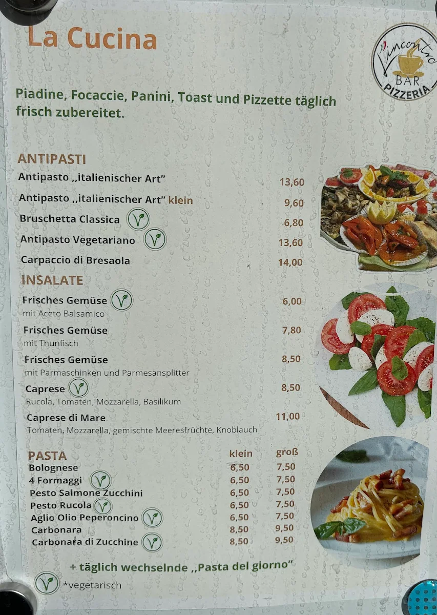 Speisekarte, Bar l'incontro