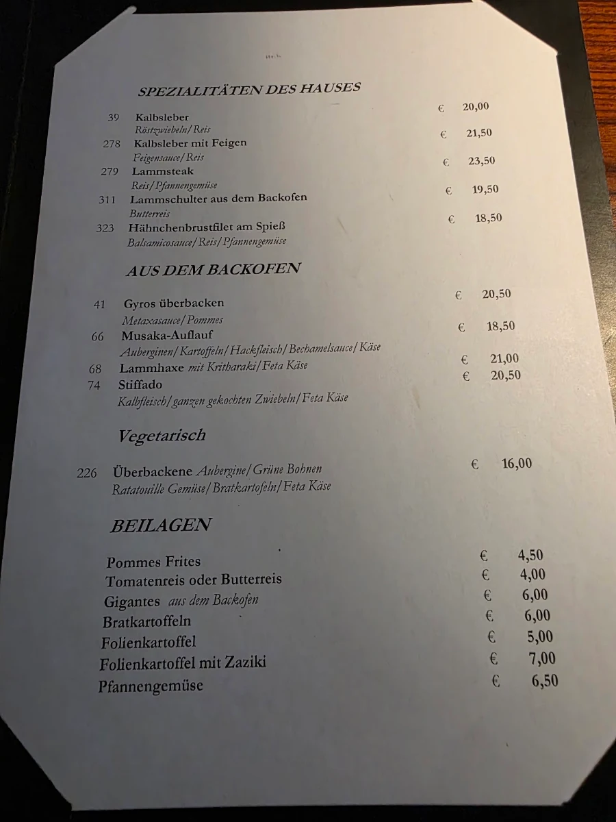 Speisekarte photo 9