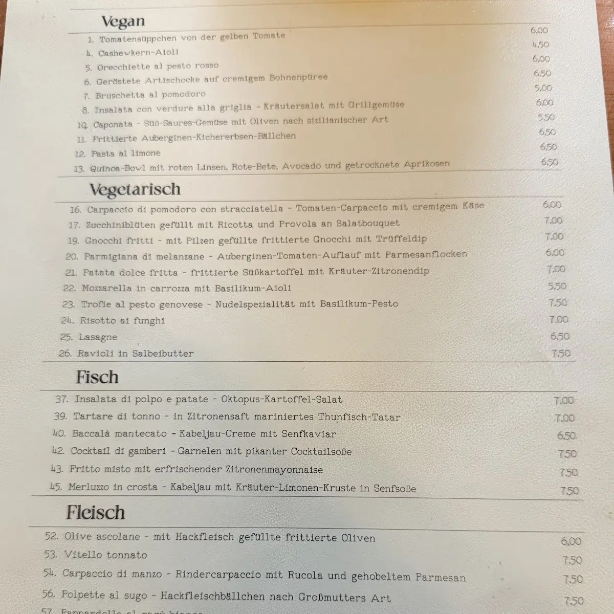 Speisekarte photo 1