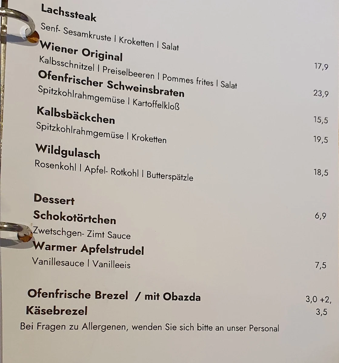 Speisekarte photo 1
