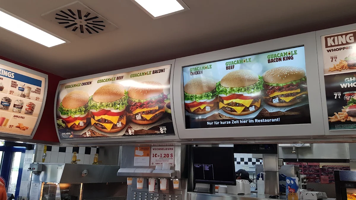 Speisekarte, Burger King