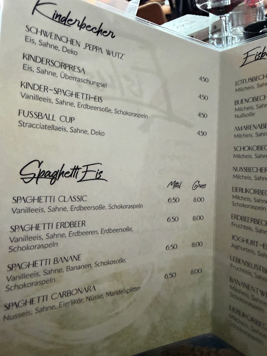 Speisekarte, Rocco´s Lebenslust