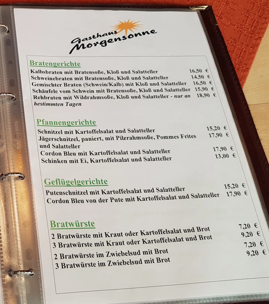 Speisekarte photo 2