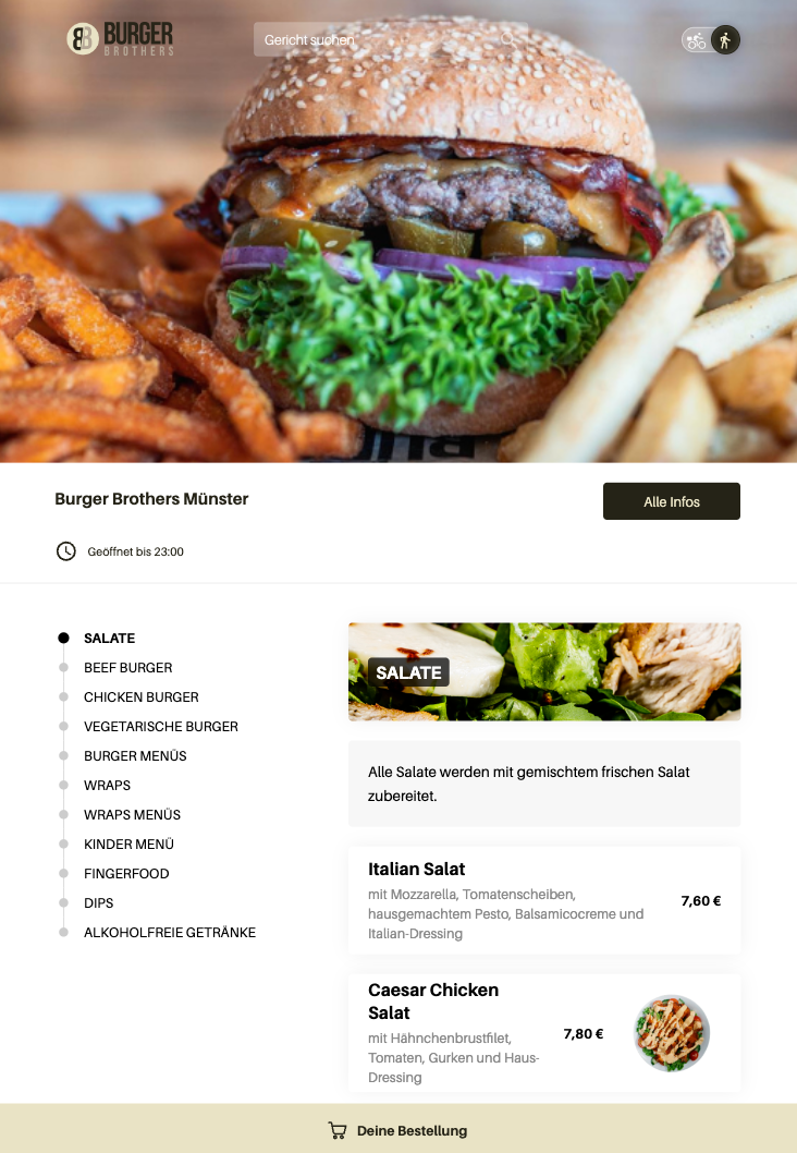 Speisekarte, Burger Brothers GmbH