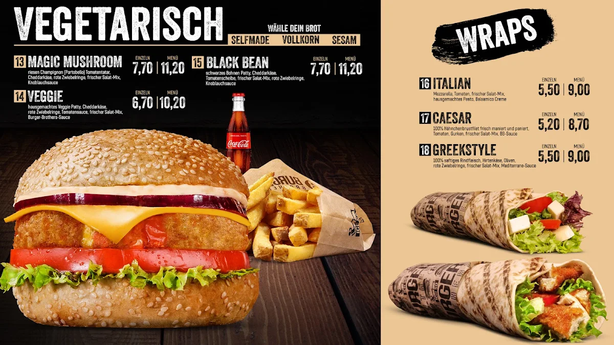Speisekarte, Burger Brothers GmbH