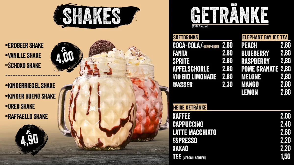 Speisekarte, Burger Brothers GmbH