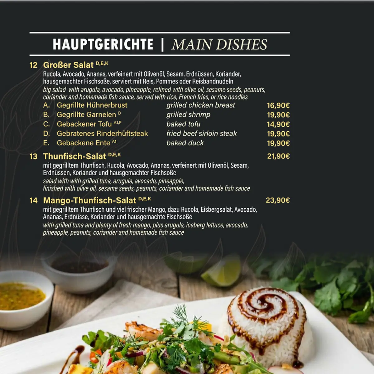 Speisekarte, Vietnam Restaurant