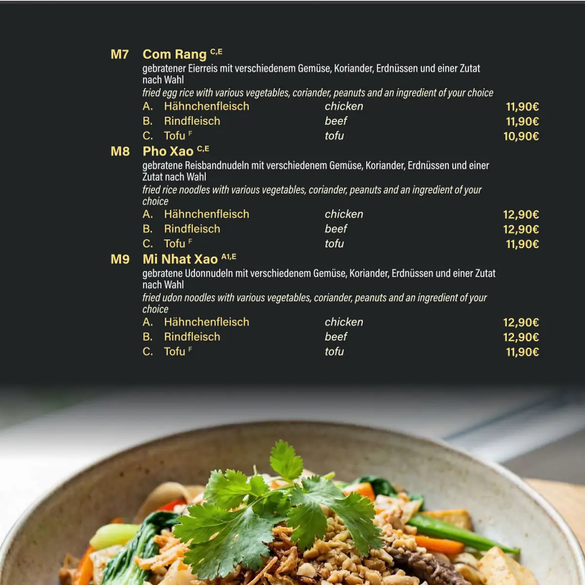 Speisekarte, Vietnam Restaurant