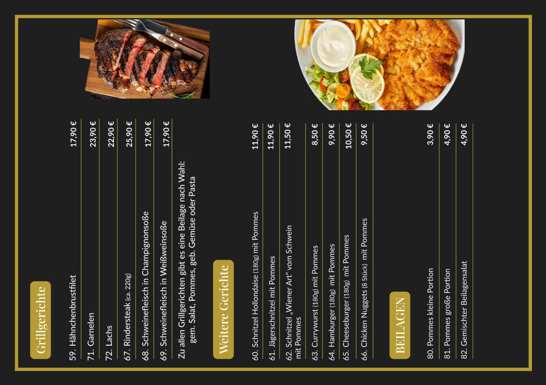 Speisekarte, Livana Restaurant & Bar