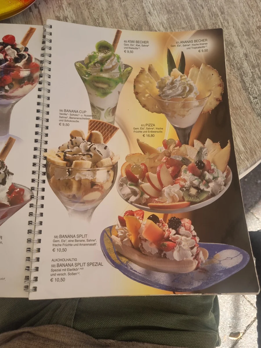 Speisekarte, Eiscafé Dolomiti
