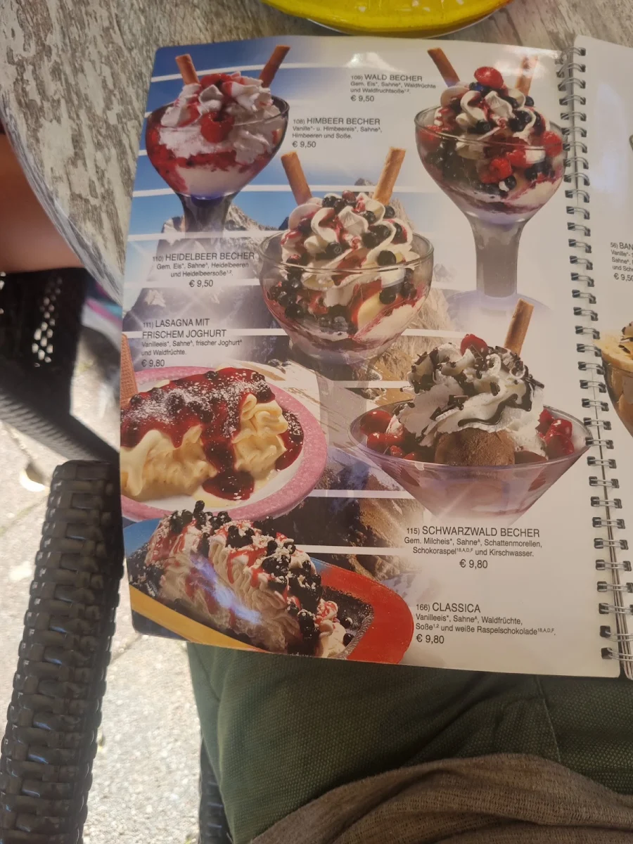 Speisekarte, Eiscafé Dolomiti
