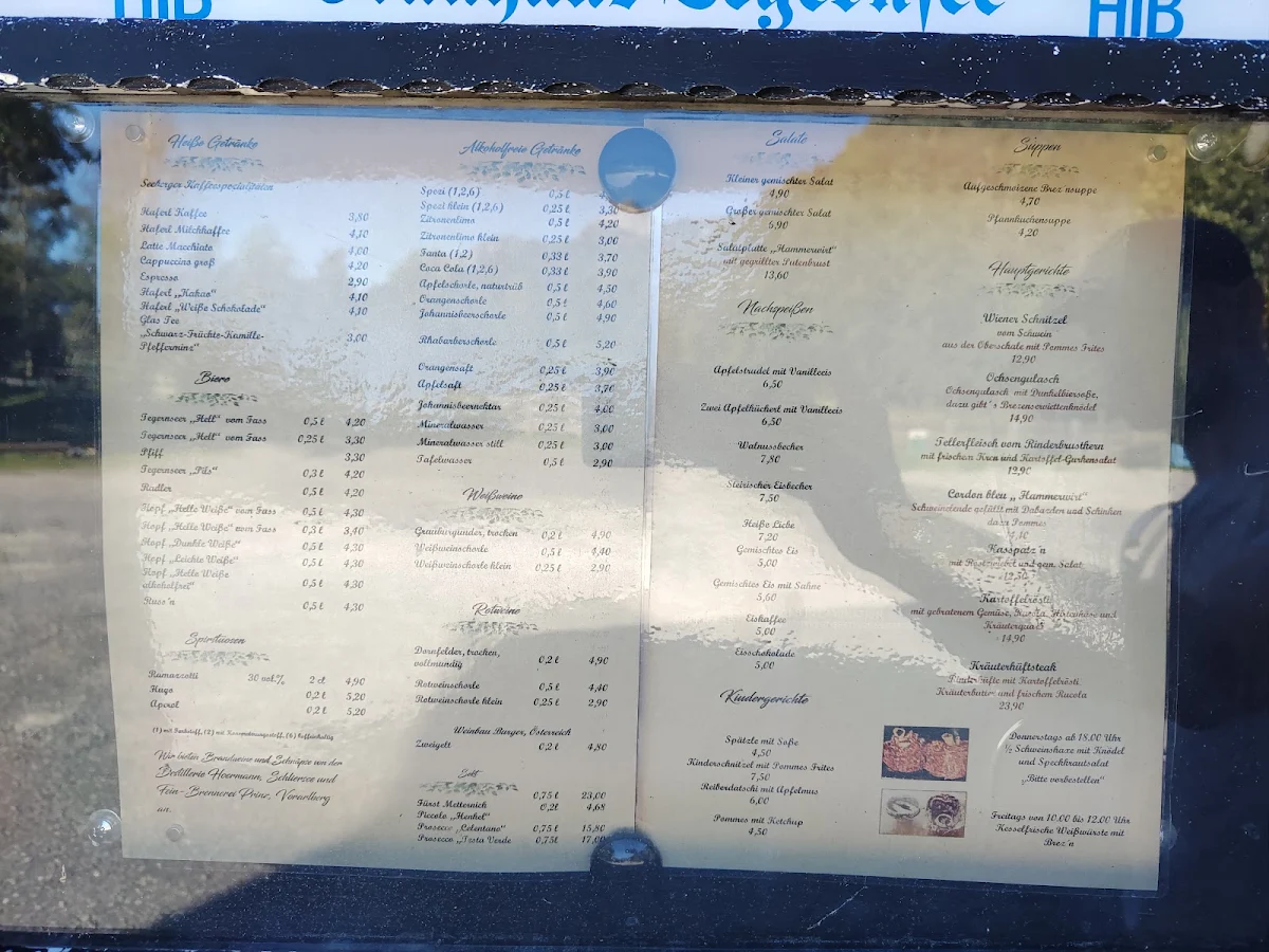 Speisekarte, Hammerwirt Fischbachau