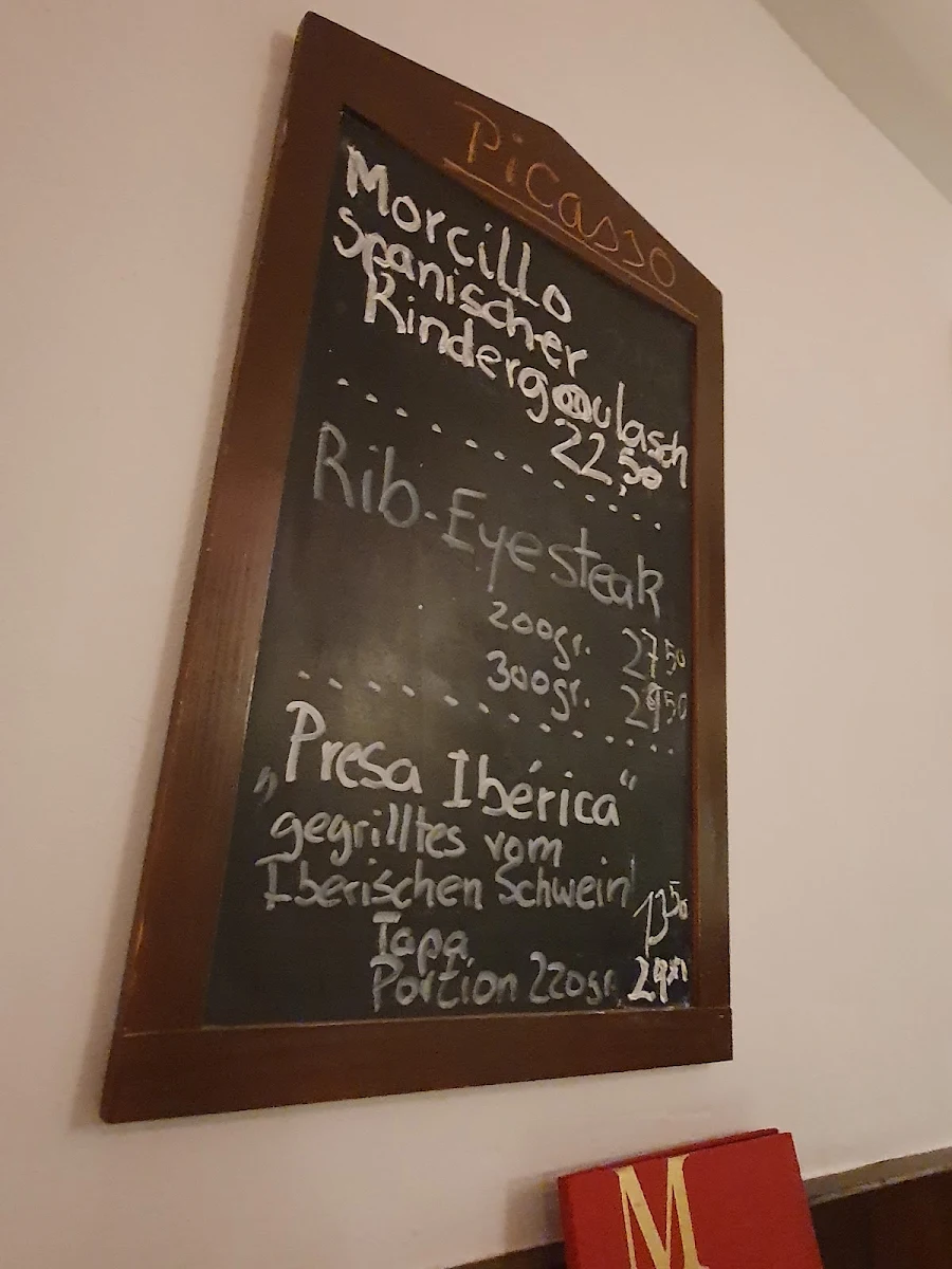 Speisekarte, Restaurante Picasso