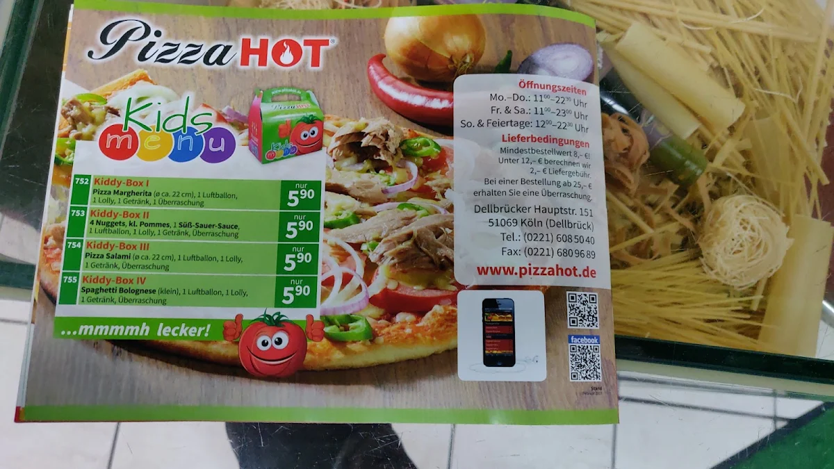 Speisekarte, Pizza Hot
