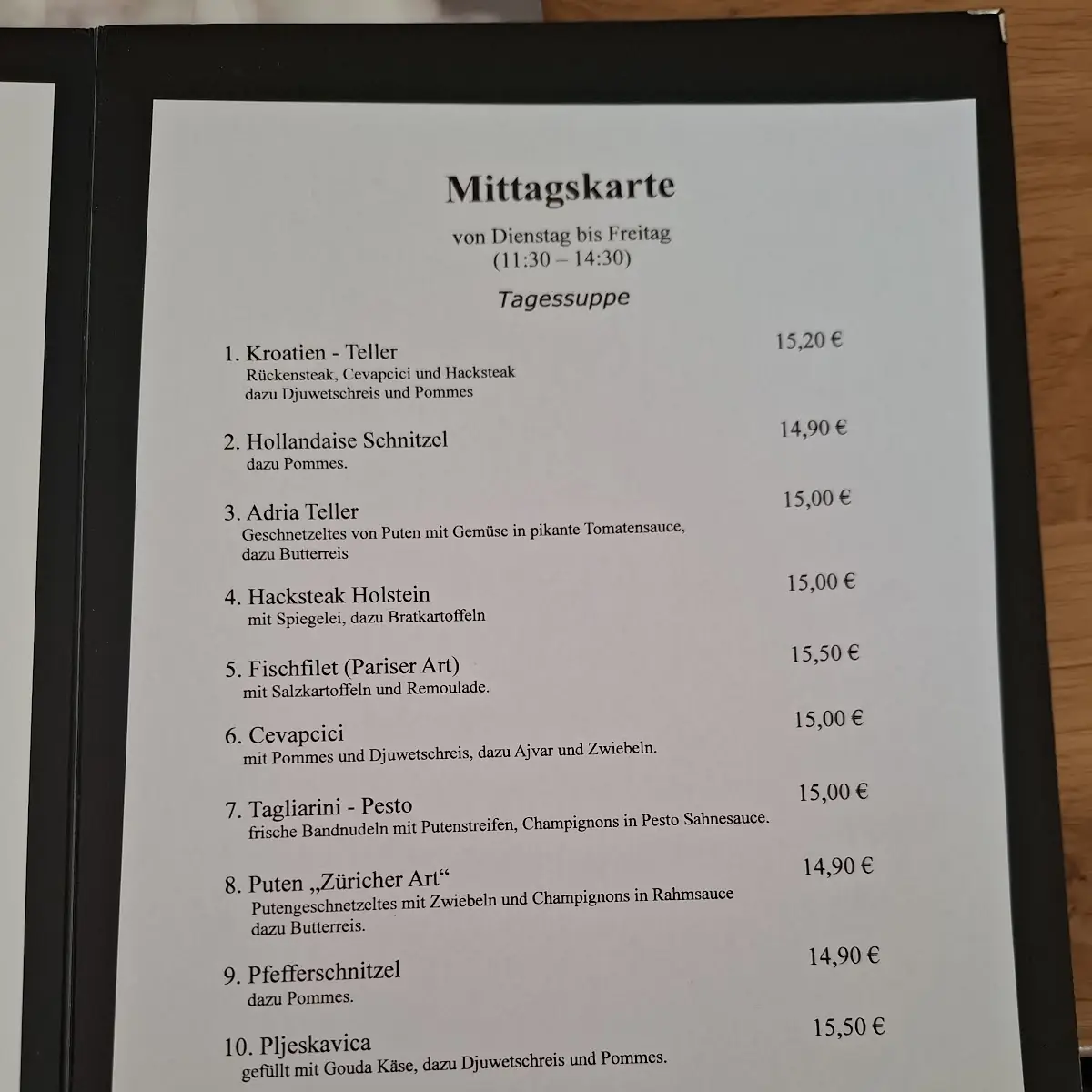 Speisekarte photo 2