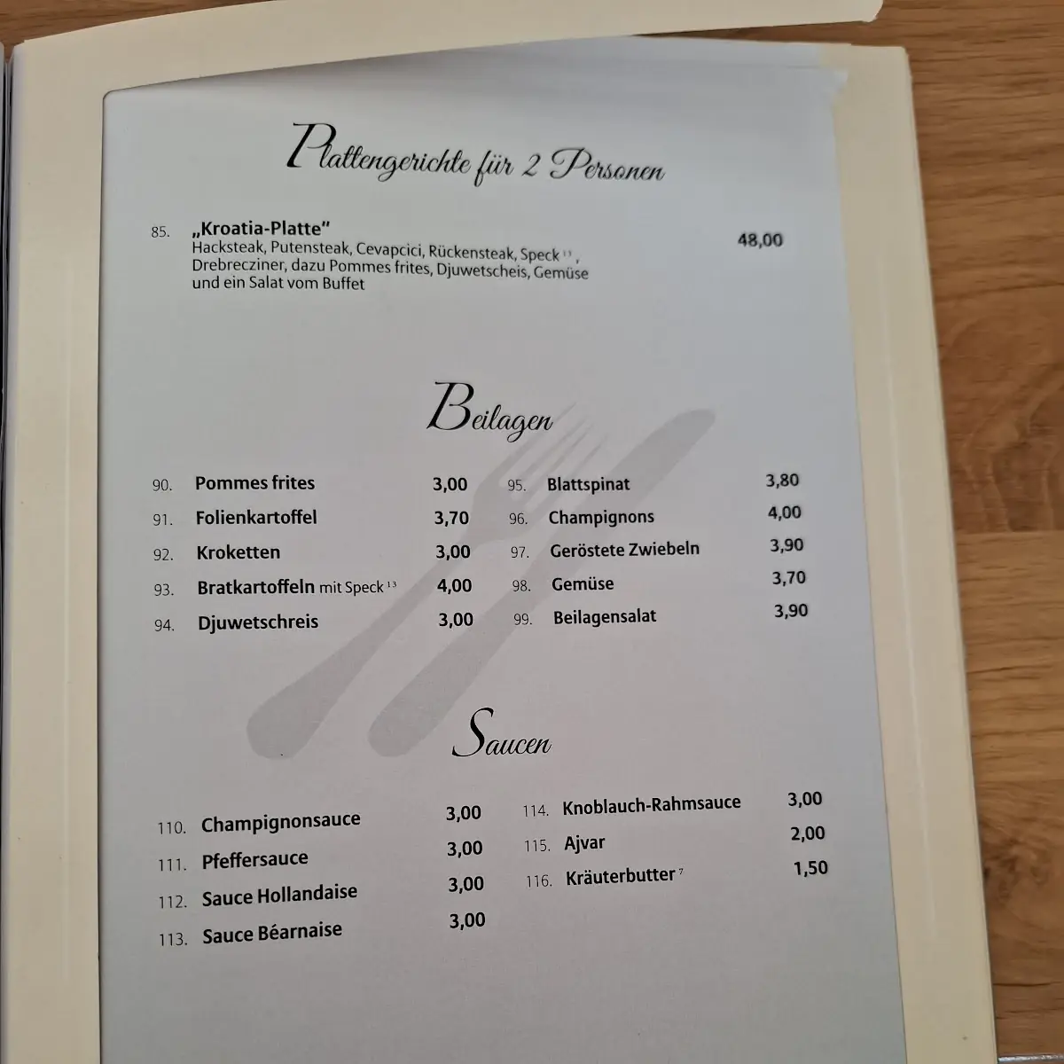 Speisekarte photo 3