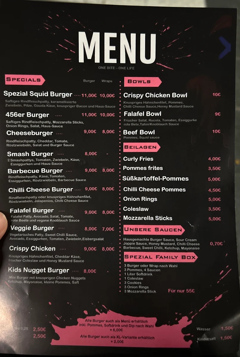 Speisekarte, Squid Burger