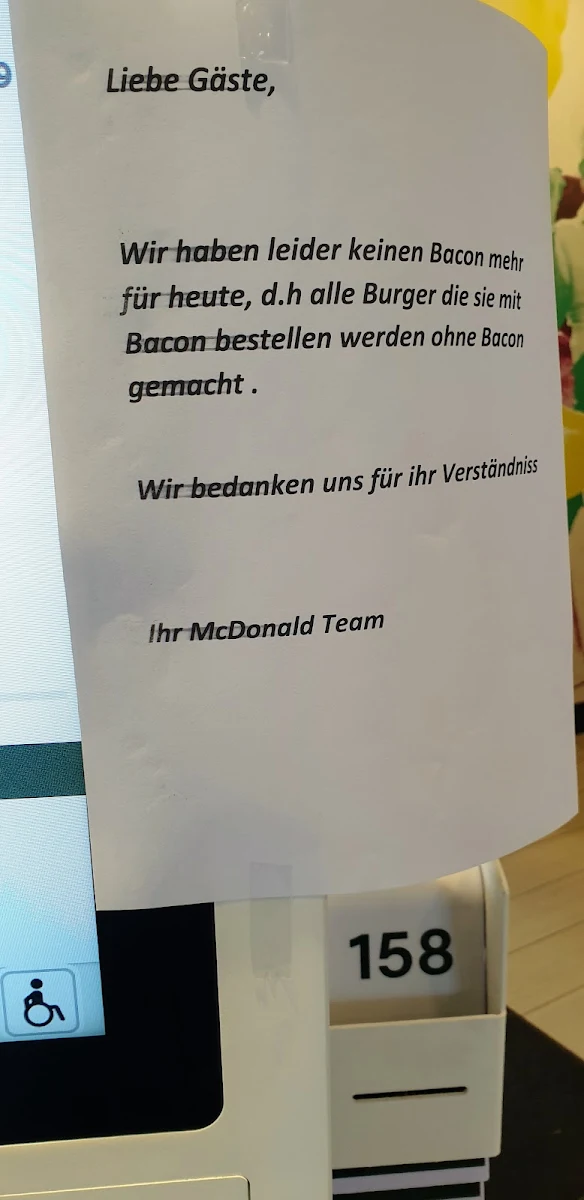 Speisekarte, McDonald's