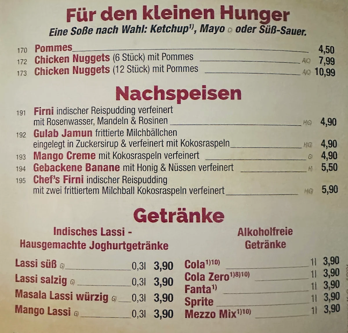 Speisekarte photo 2