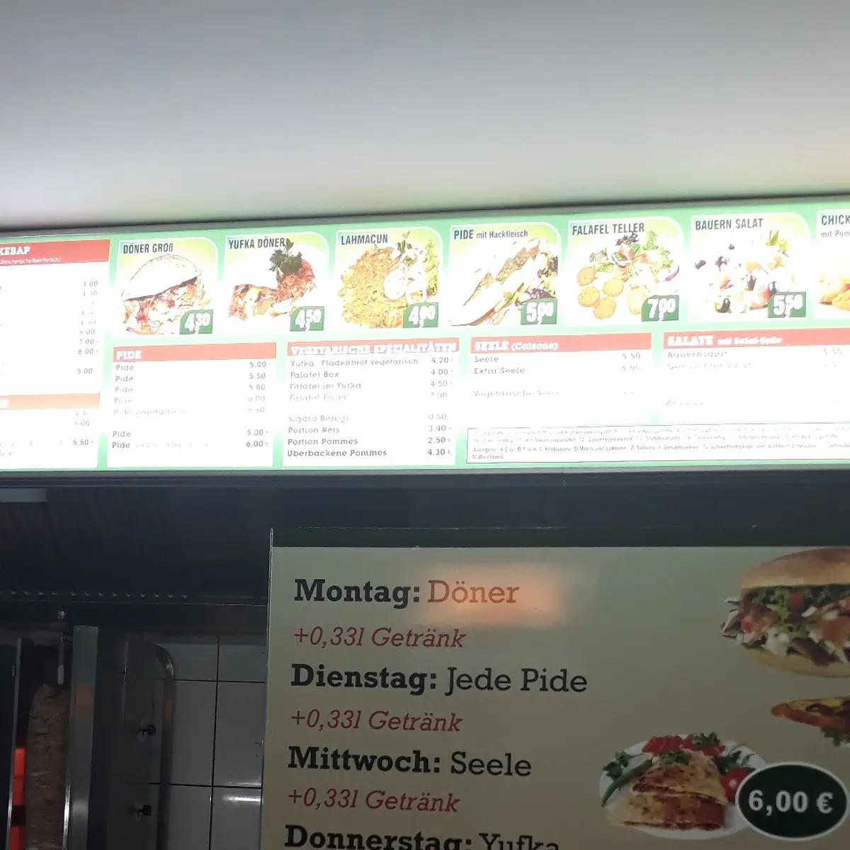 Speisekarte, Chef's Grill Burger Döner Pizza Haus