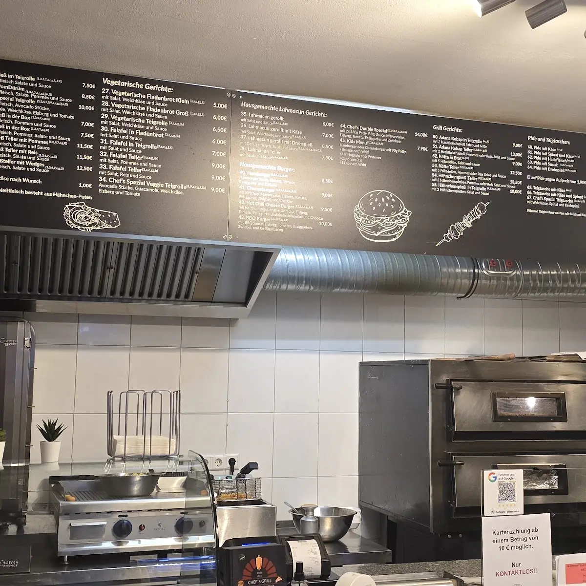 Speisekarte, Chef's Grill Burger Döner Pizza Haus