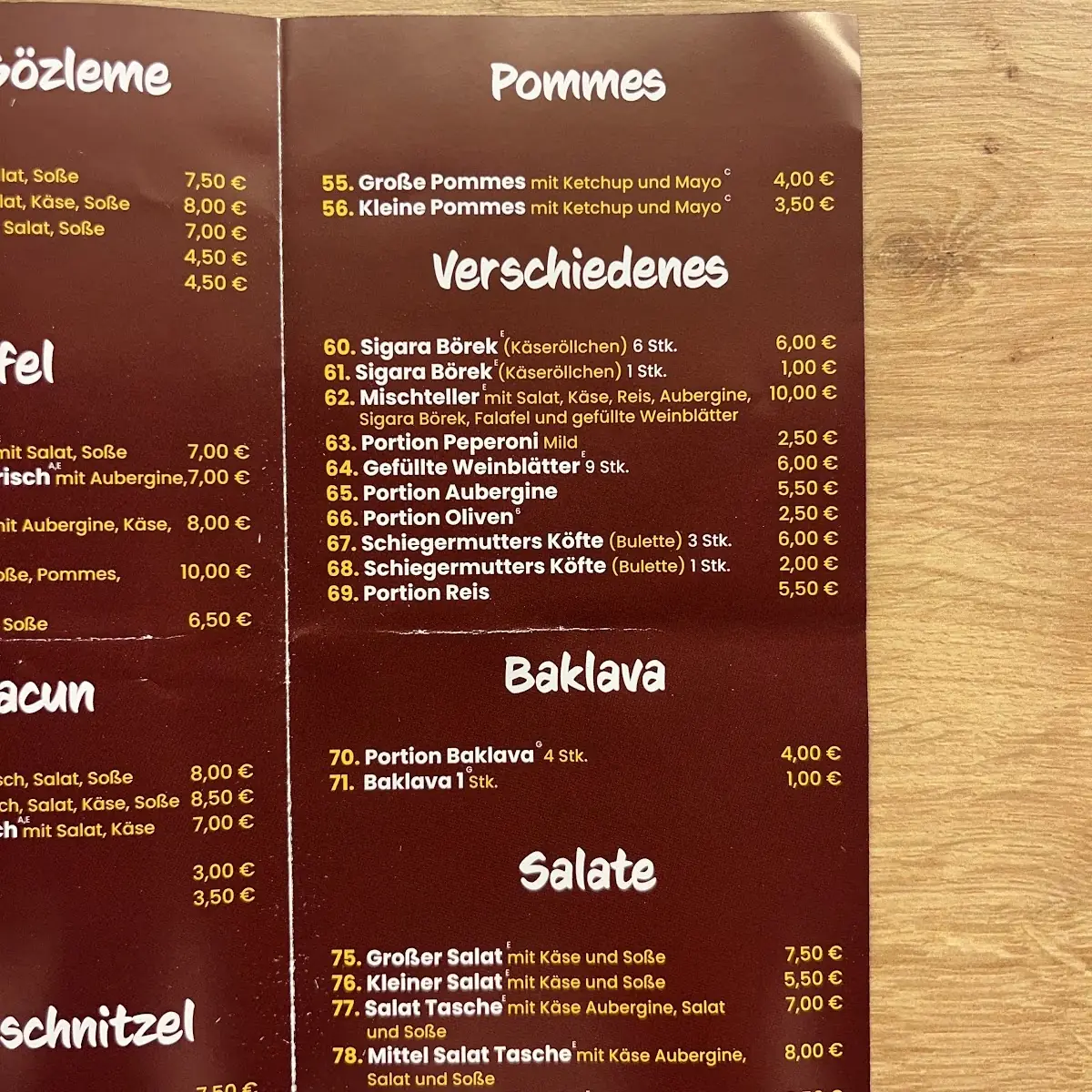 Speisekarte photo 2