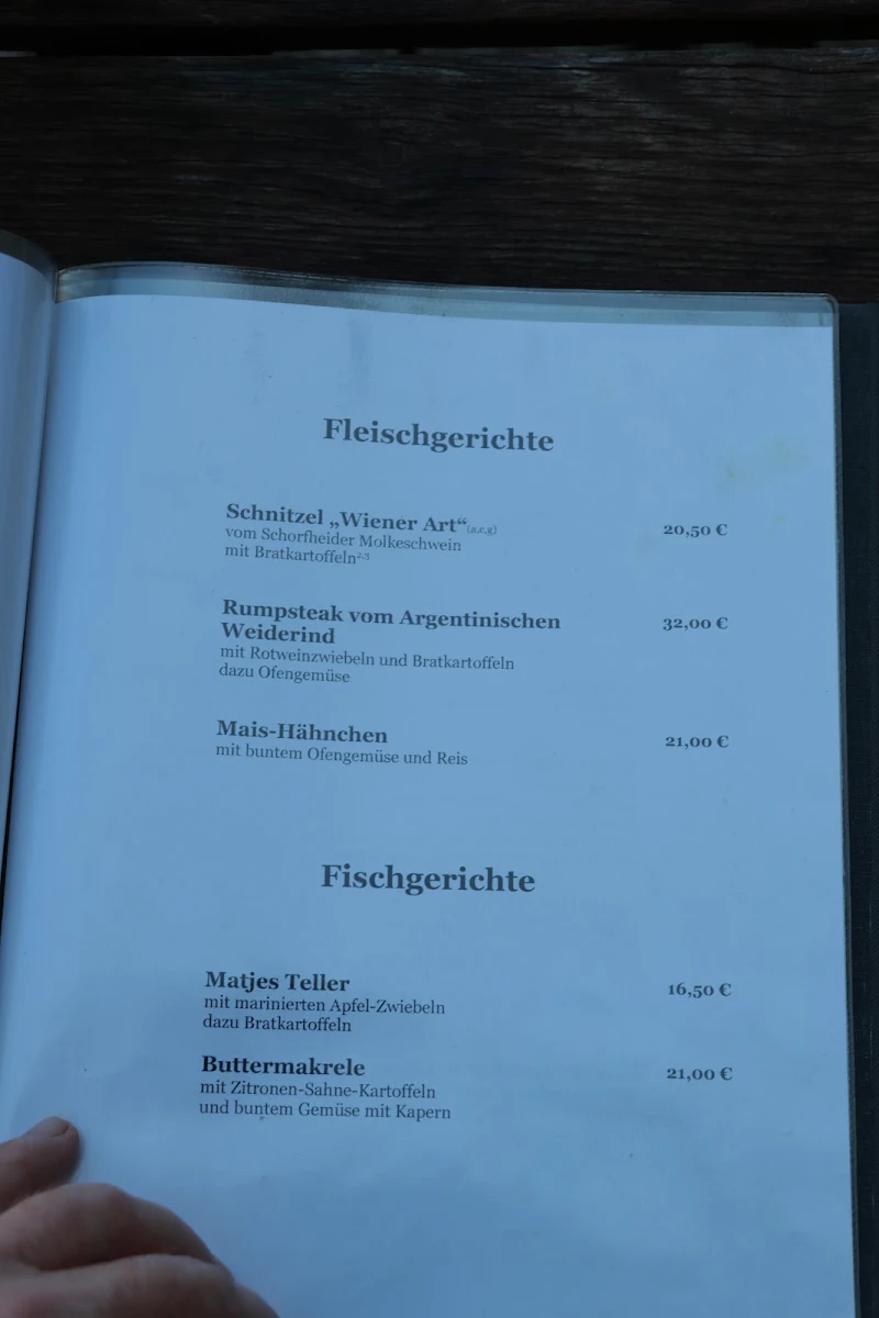 Speisekarte, Landgasthof" Zum grünen Baum"