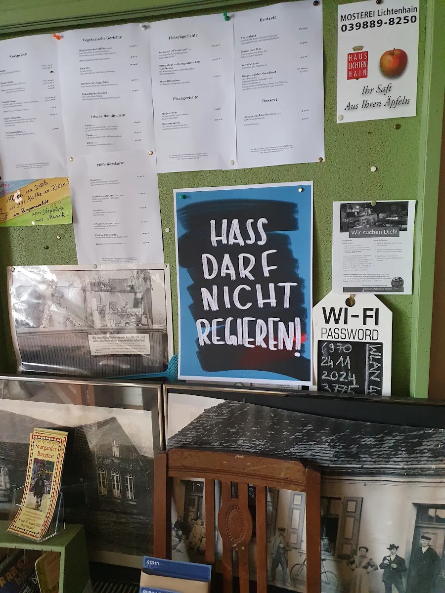 Speisekarte, Landgasthof" Zum grünen Baum"