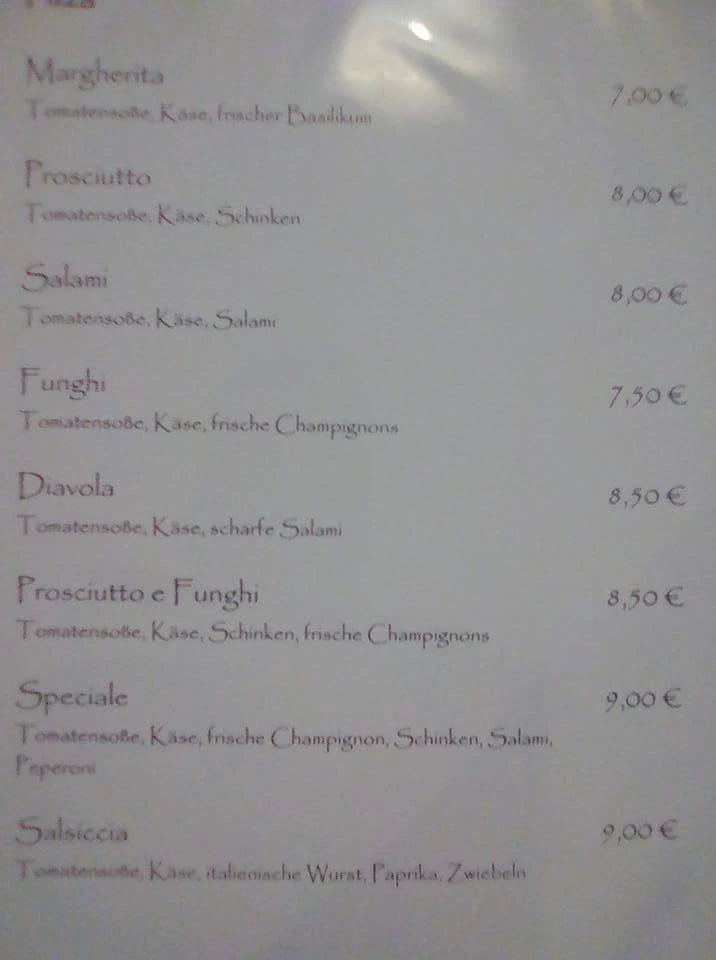 Speisekarte, Saporito mobiler pizzawagen
