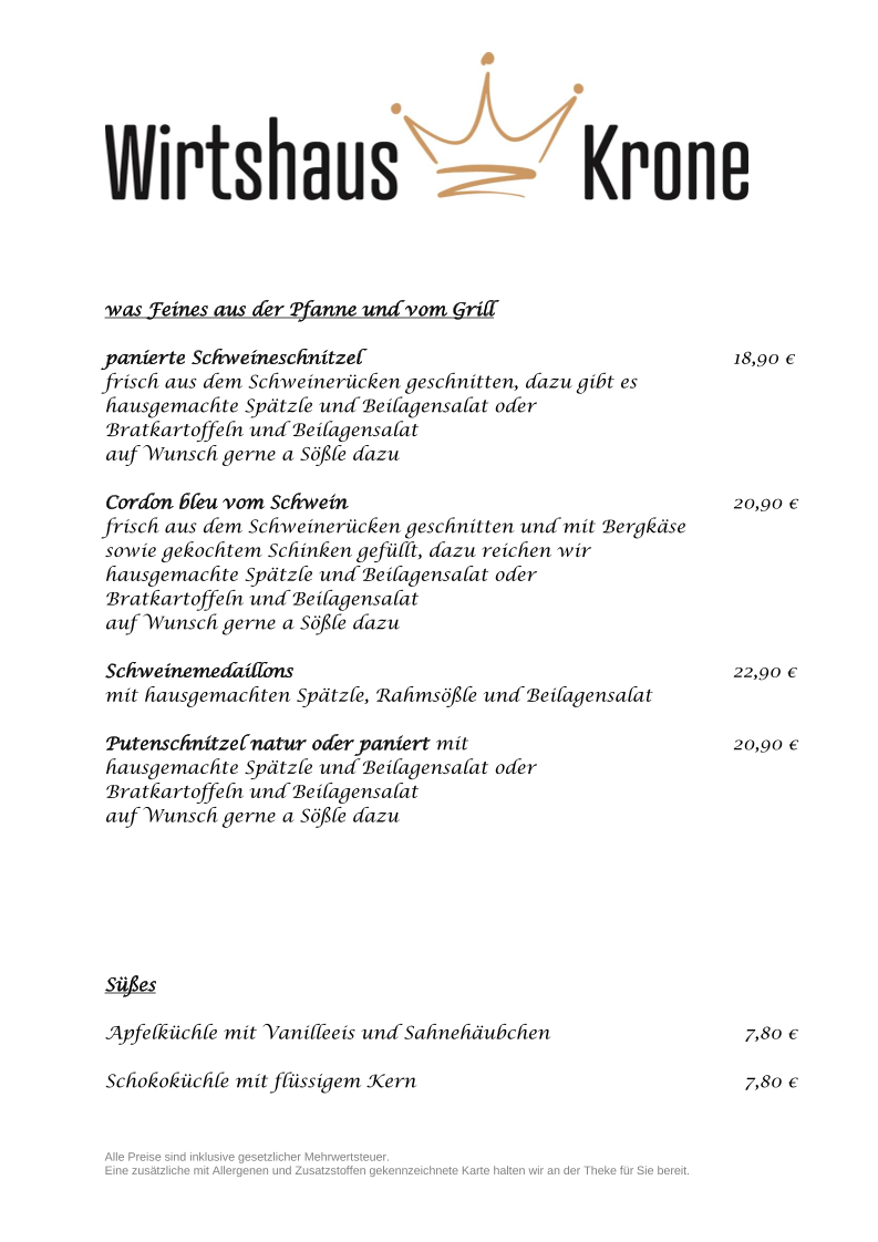 Speisekarte photo 2