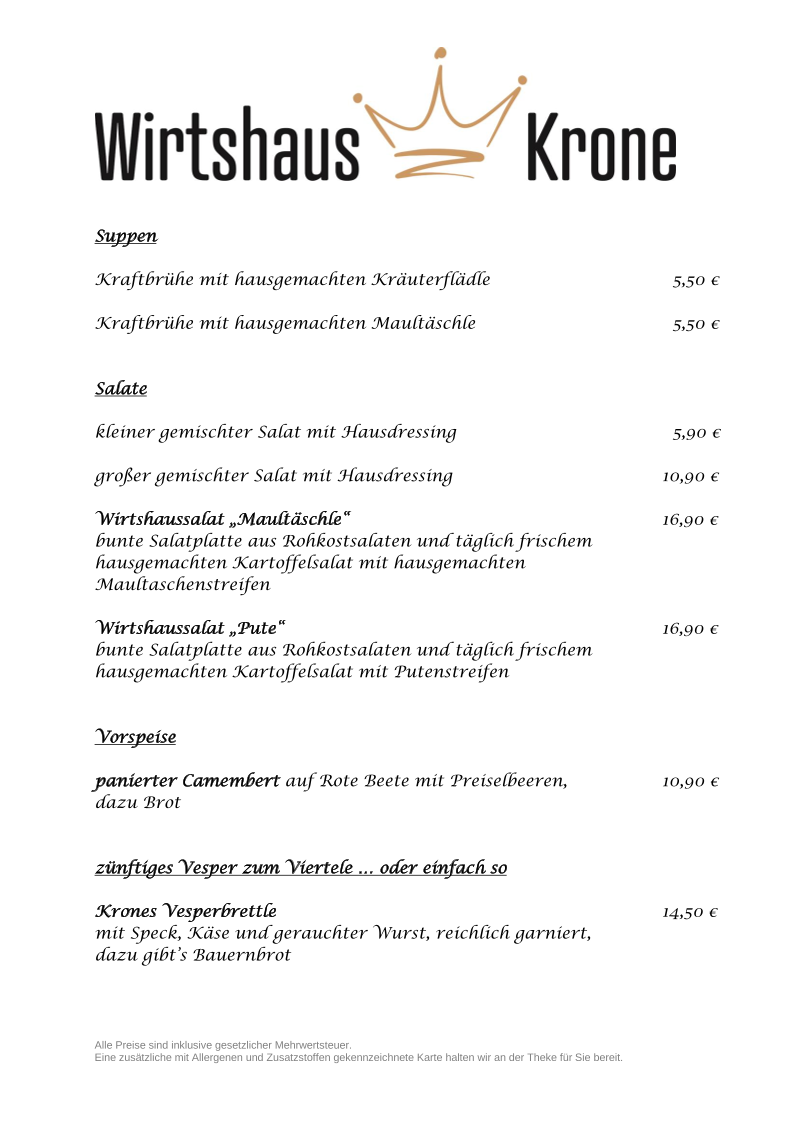 Speisekarte photo 3