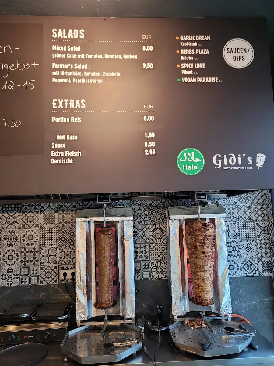 Speisekarte, Gidi's Kebab