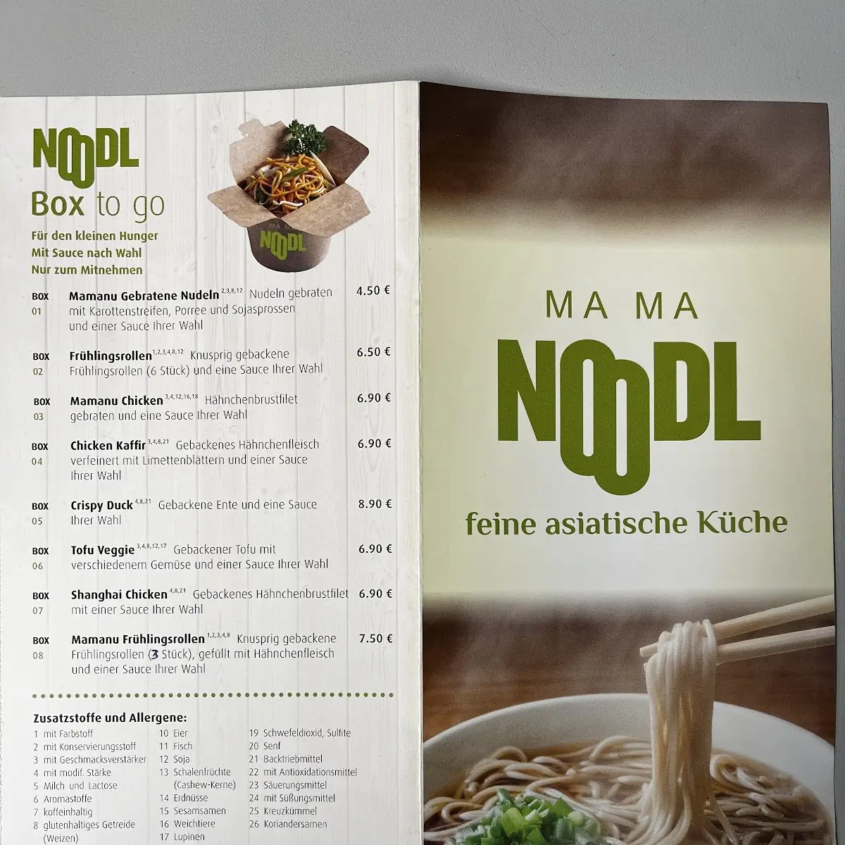 Speisekarte, MAMA NOODL