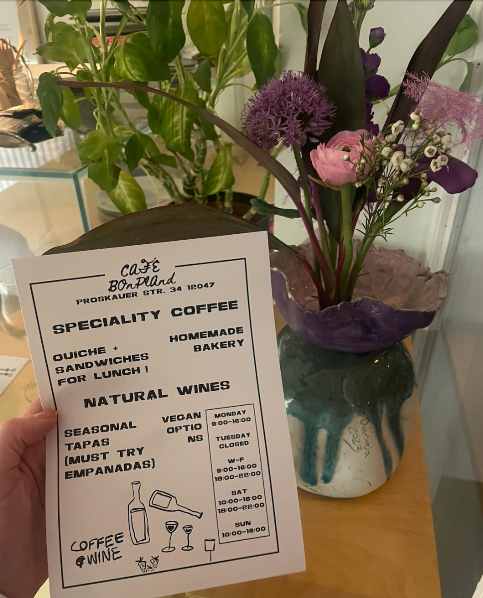 Speisekarte, Bonpland Cafe Bar Berlin