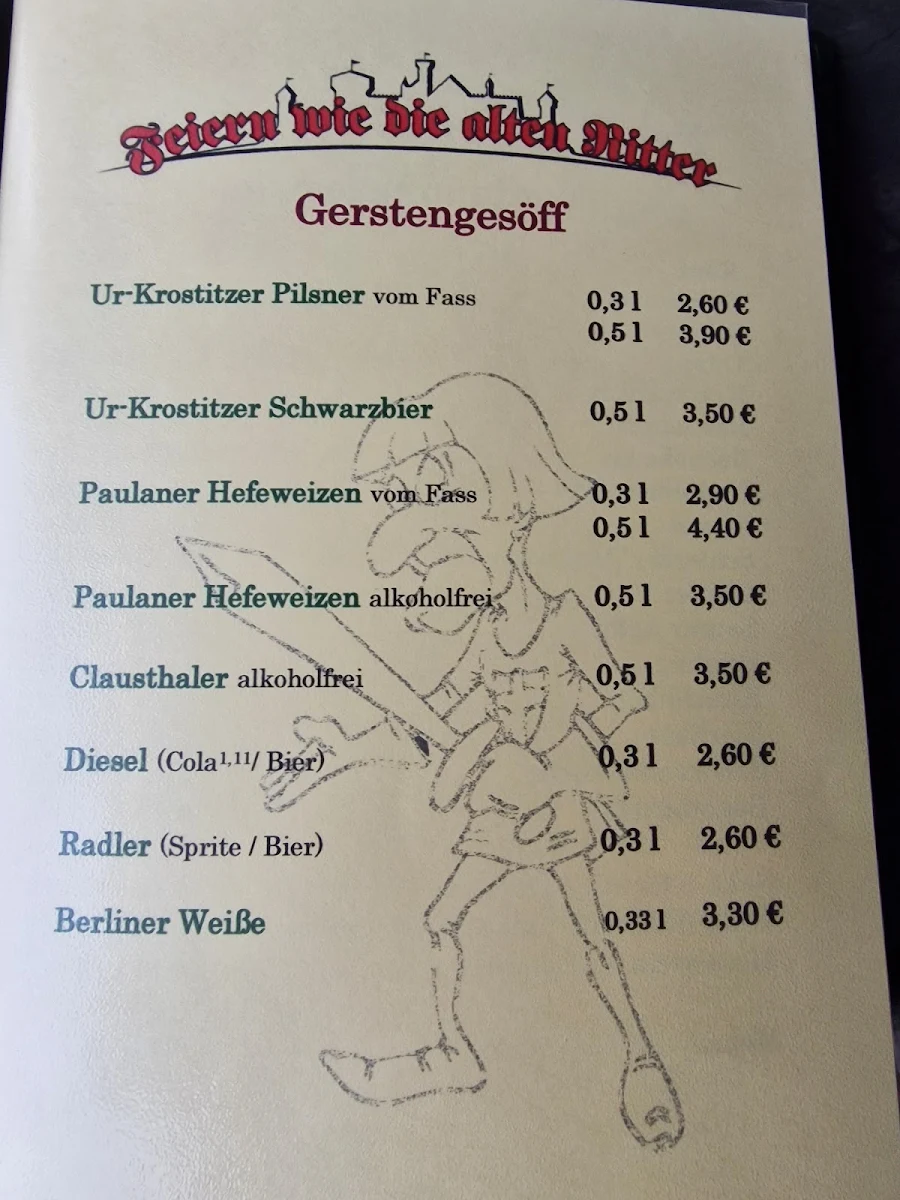 Speisekarte, Gaststätte "Bussel-Stübchen" Viola Laue