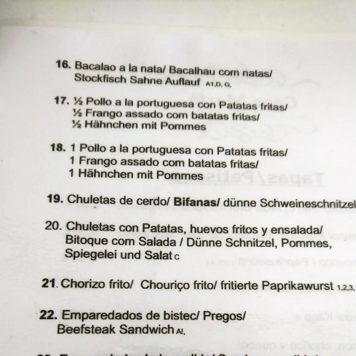 Speisekarte photo 2