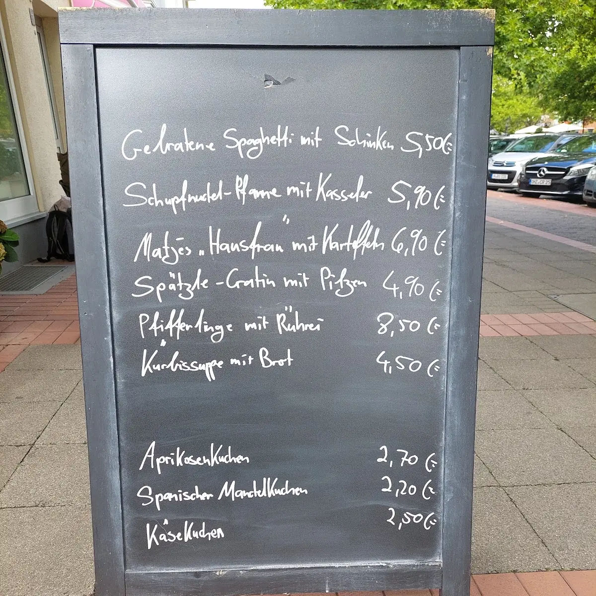 Speisekarte, Sprechzeit