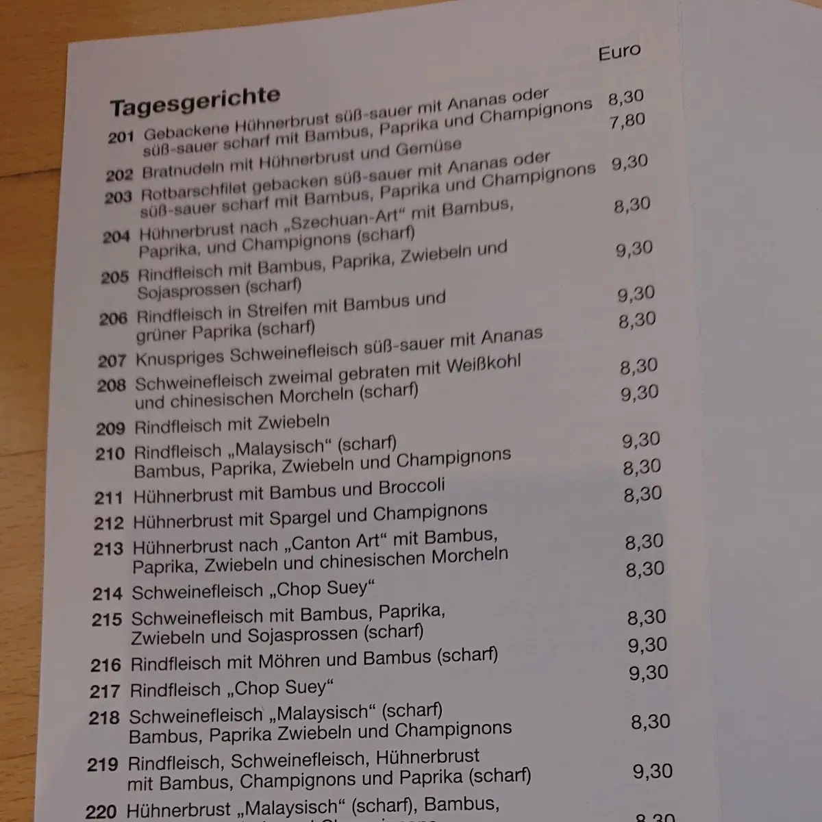 Speisekarte photo 9