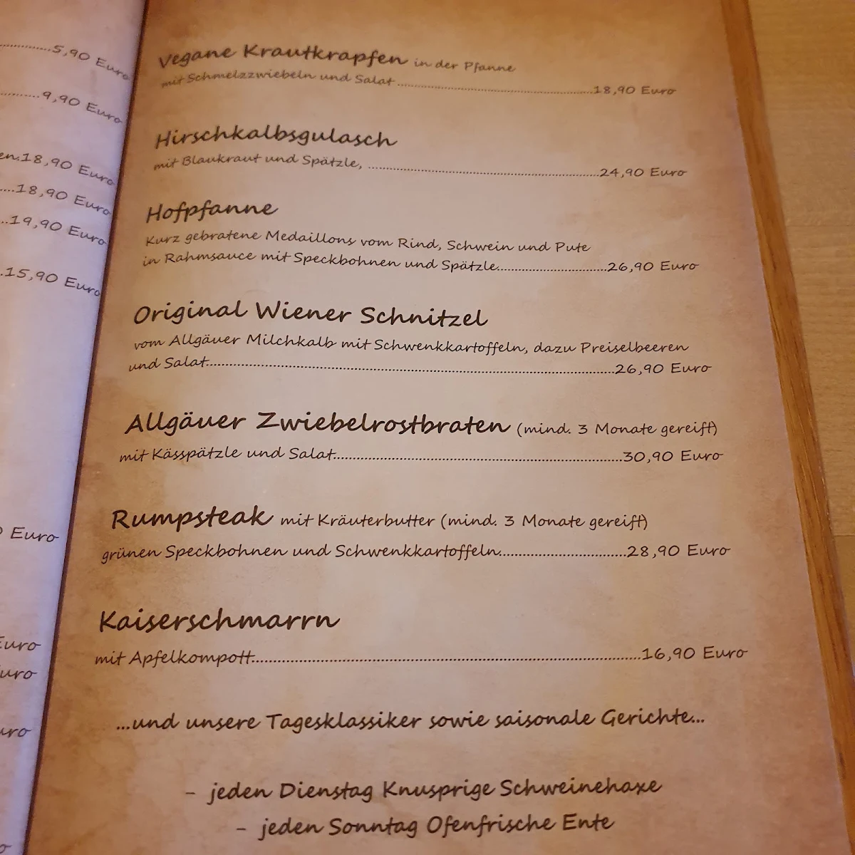 Speisekarte photo 1
