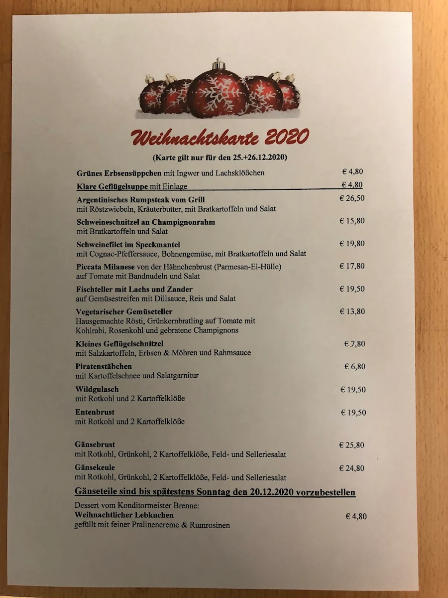 Speisekarte, Tresor