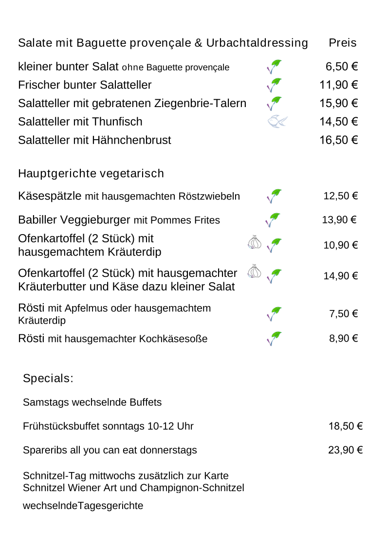 Speisekarte photo 1