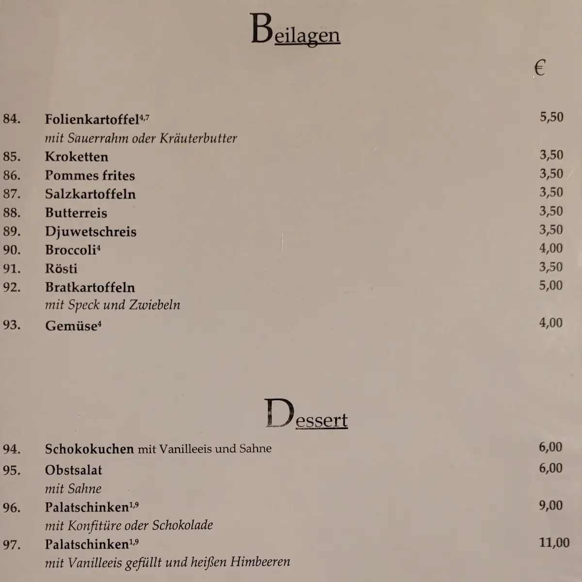 Speisekarte photo 1