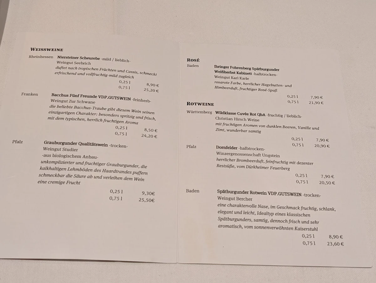 Speisekarte, Restaurant Bartels - Scheune