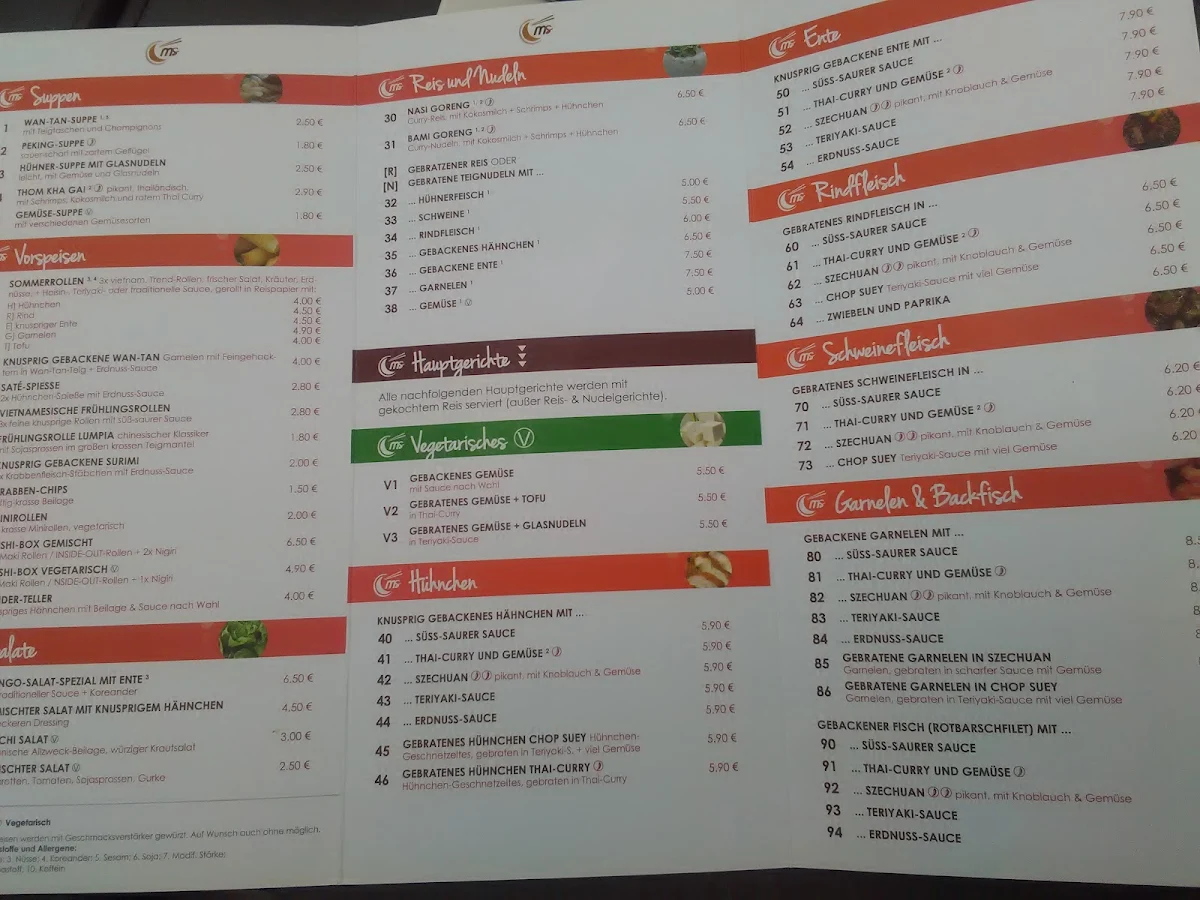 Speisekarte, Mondschein - Asia Restaurant