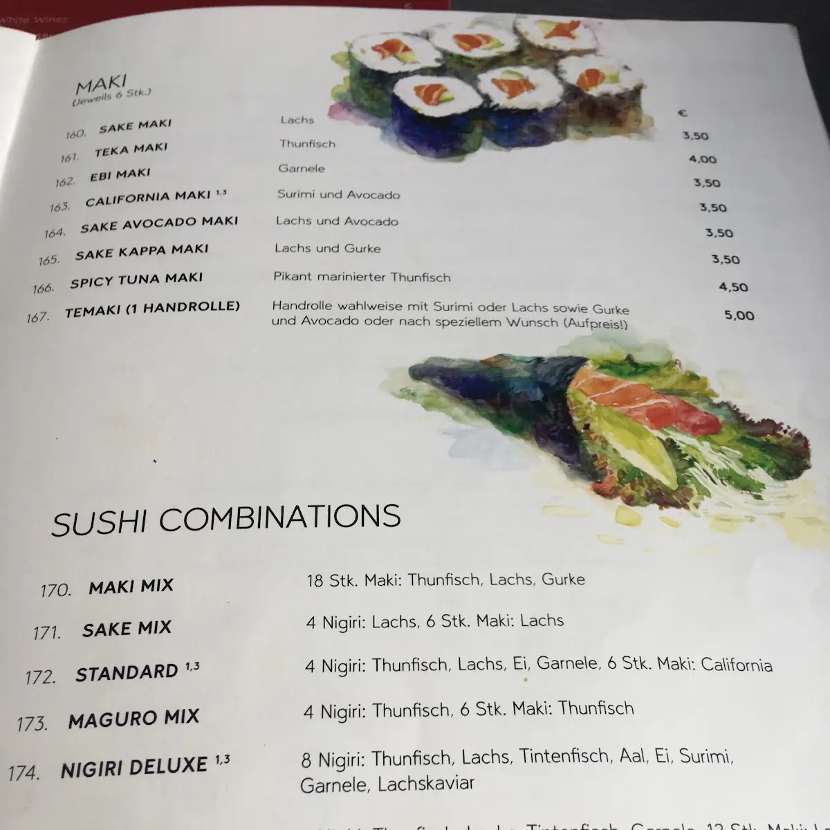 Speisekarte, Best Friends Sushi Bar