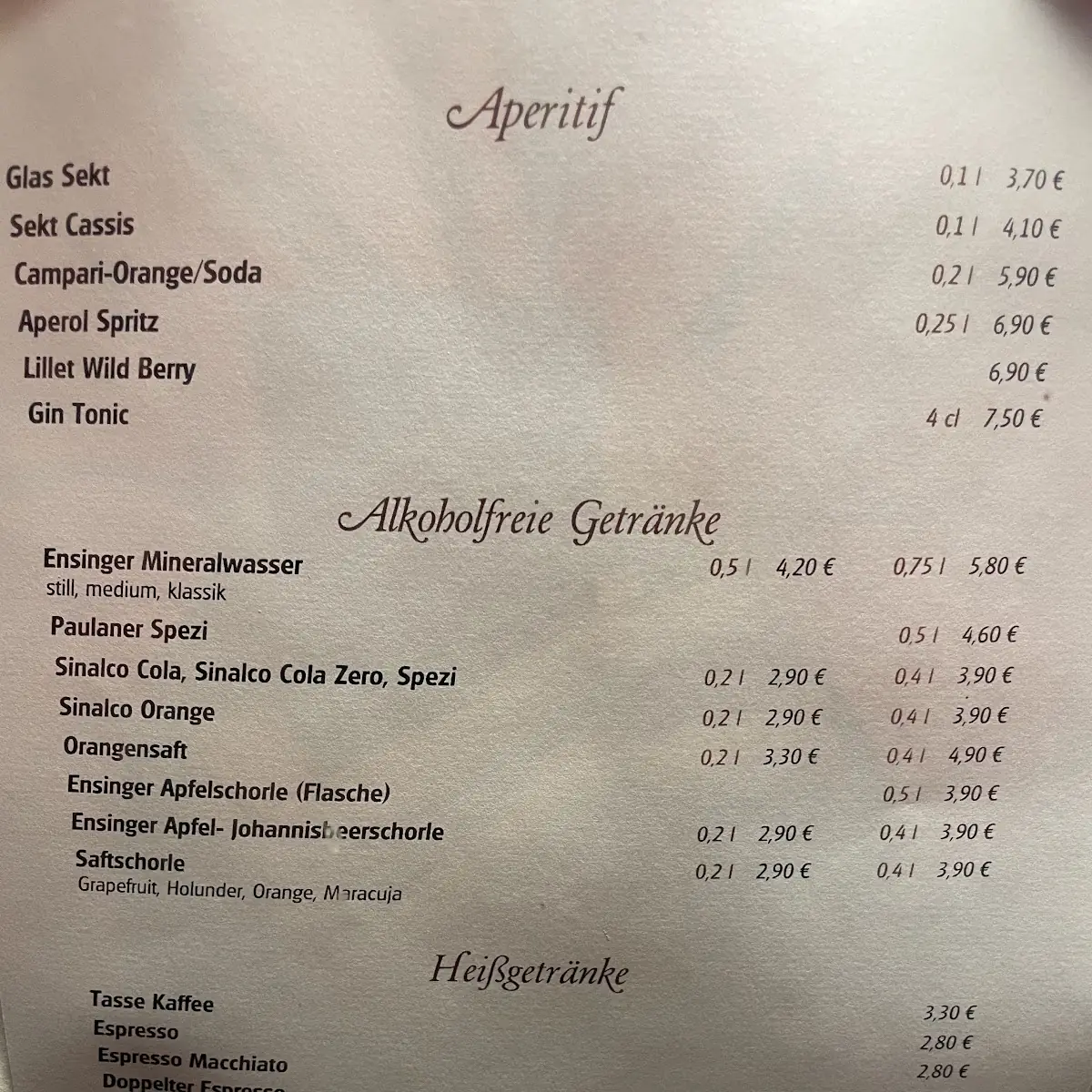 Speisekarte photo 1