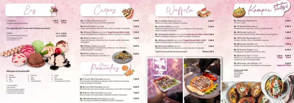 Speisekarte, Cherry Blossom Café Boizenburg